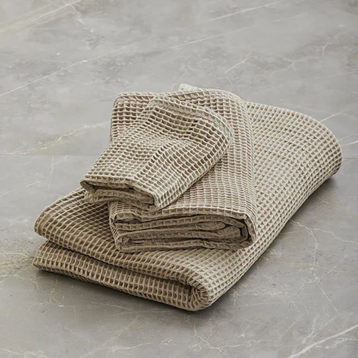 AYÜ | Vaffel vaskeklud i Økologisk Bomuld - Beige