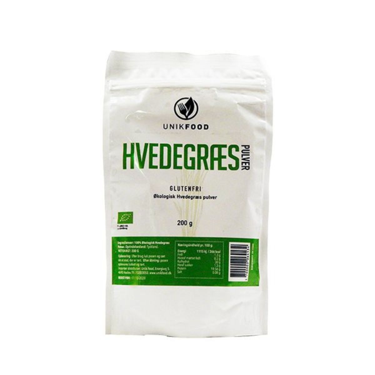 Unik Food - Hvedegræs pulver - Glutenfri 100g