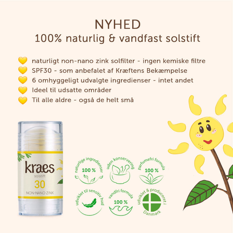 Kraes - SOLSIKKER – solstift SPF 30 - 30 ml.