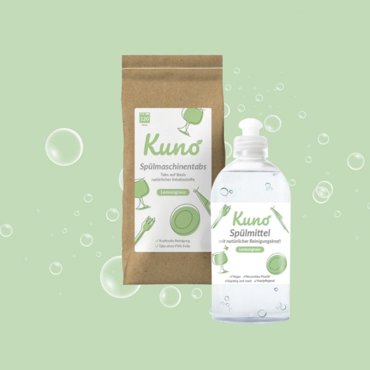 Kuno - Opvasketabs med citrongræs - 120 stk.