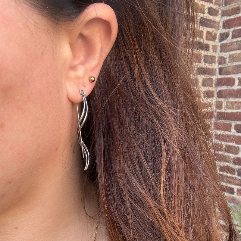 WOLFF JEWELRY - Waves Earring - Sølvfarvet