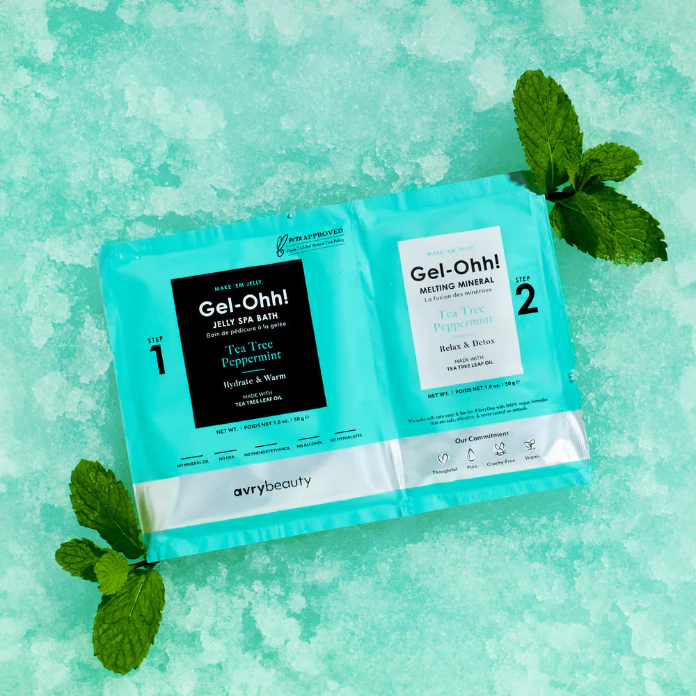 Avry - Gel-ohh Jelly Spa Pedi Bad Tea -  Tree & Pebermynte