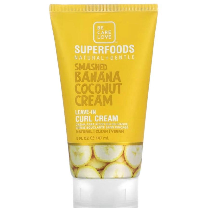 Superfoods - Natural & Gentle, Leave-In Curl Cream, Smashed Banana Coconut Cream - 5 fl oz (147 ml)