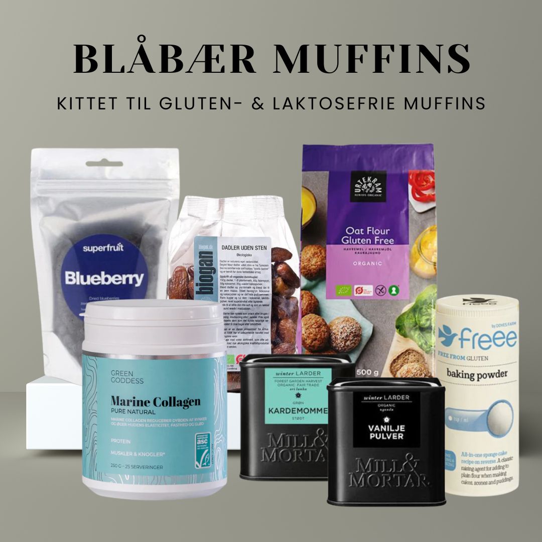 Blåbær muffins m. banan kit - Gluten- & laktosefrie