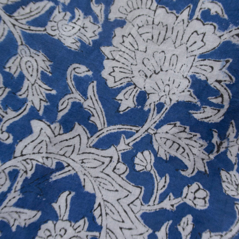 Craft Sisters - Blockprint Bomuldspyjamas -  Blue Flower