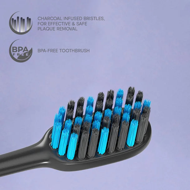 BIOMED - 3-PAK TANDBØRSTER MEDIUM MED CHARCOAL PC