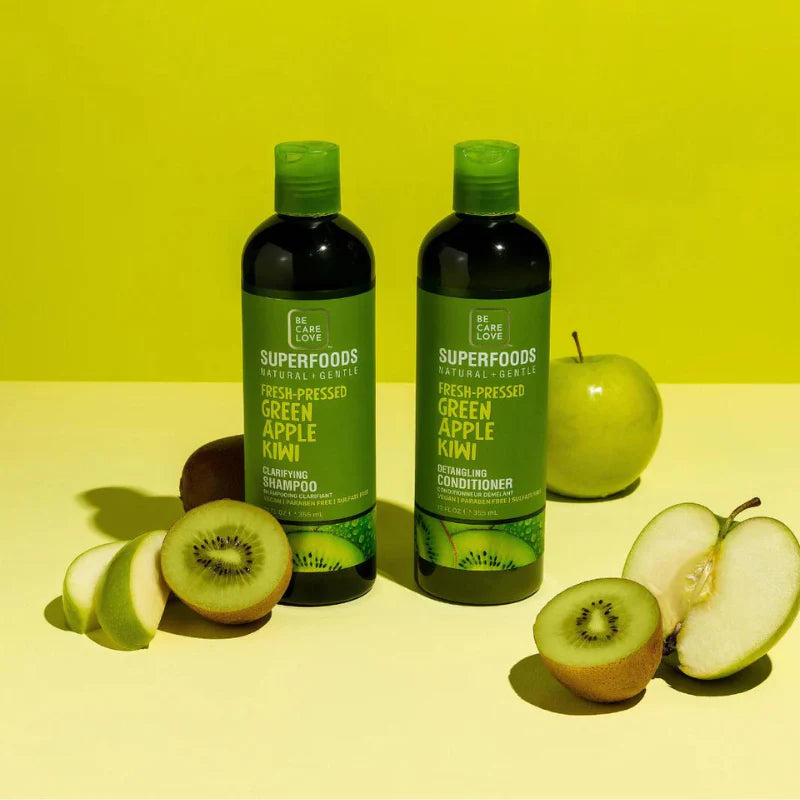 Superfoods - Clarifying Shampoo & Balsam - Green Apple Kiwi (God til fedtet hår) 355 ml.