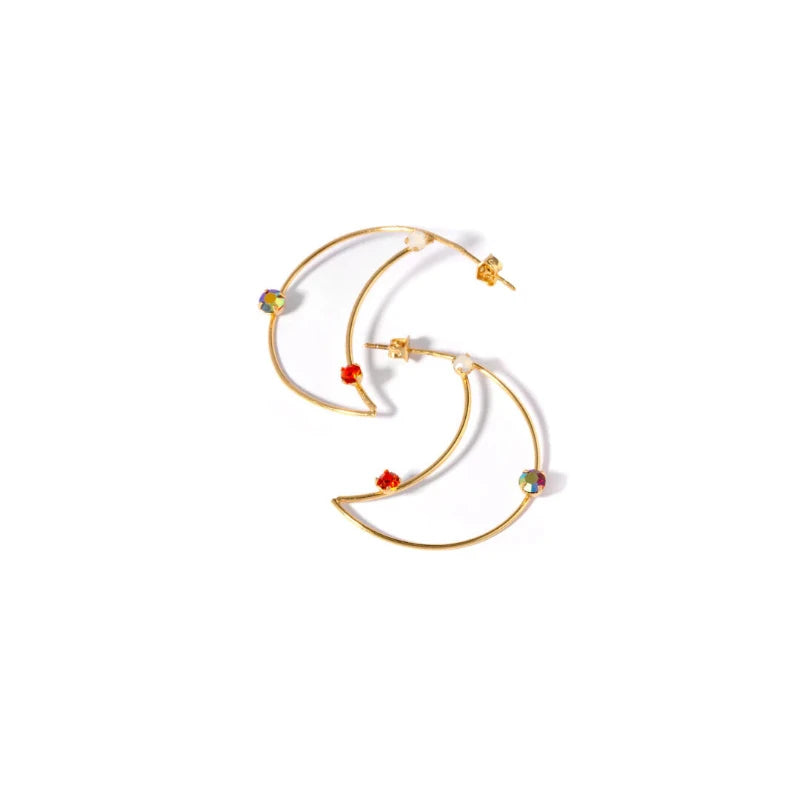 DROPPS BY SZHIRLEY - ØRERINGESÆT - #CRYSTALMOON - 18 KARAT FORGYLDNING M. ZIRKONER