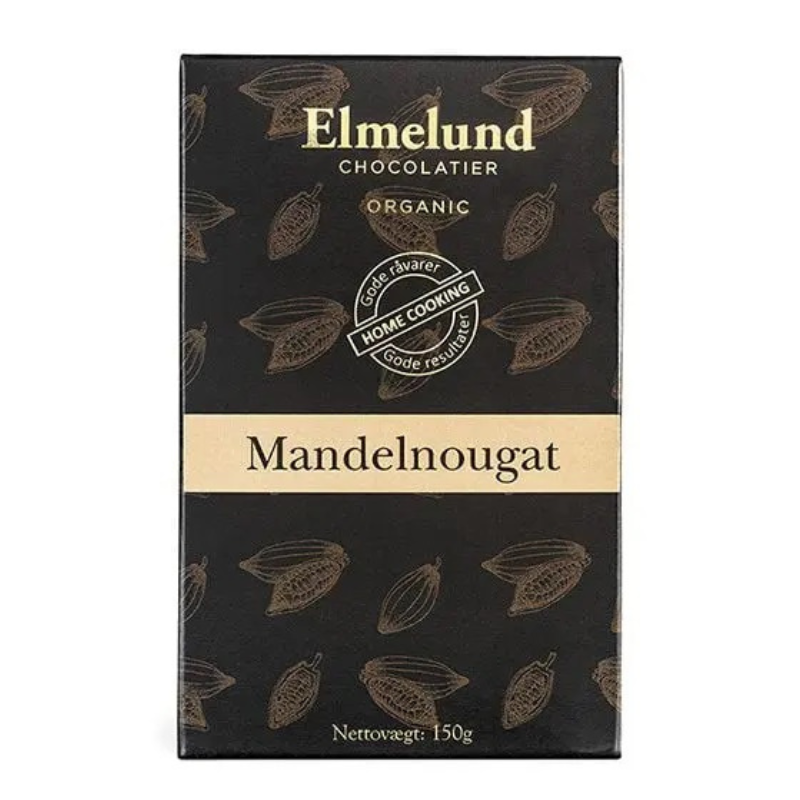 ELMELUND CHOCOLATIER - ØKOLOGISK MANDELNOUGAT 150G