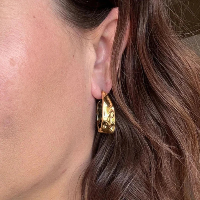 WOLFF JEWELRY - Fanny Hoops - guld (Vandfast)