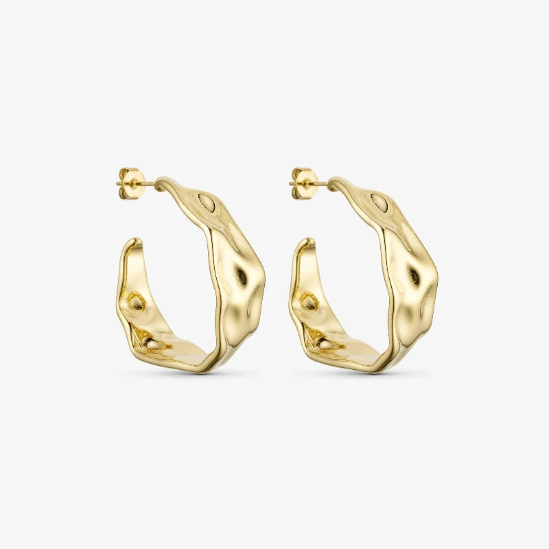 WOLFF JEWELRY - Fanny Hoops - guld (Vandfast)