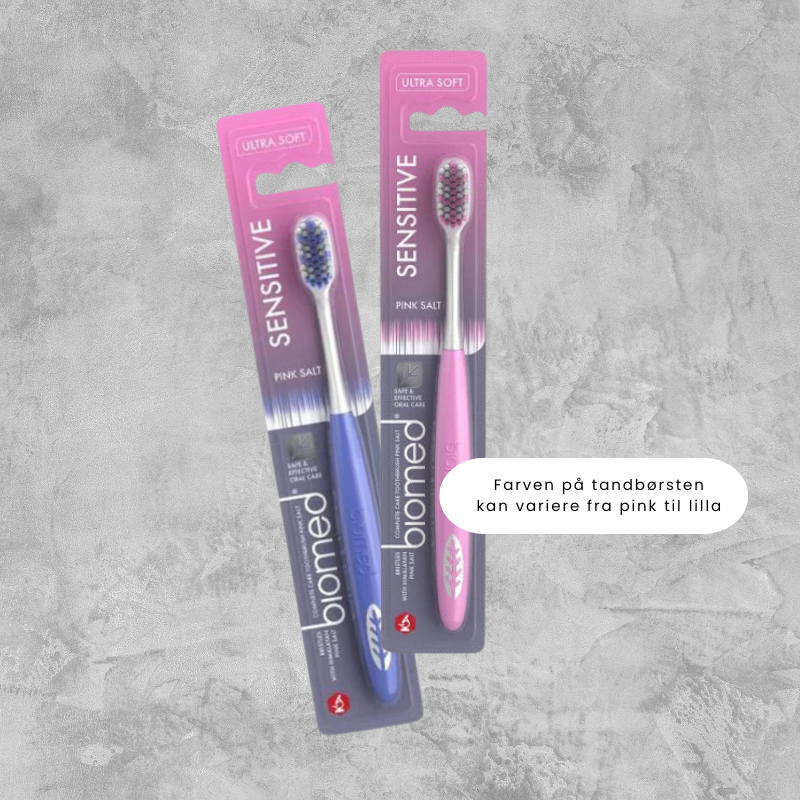 Biomed - TANDBØRSTE MED PINK HIMALAYASALT - pink eller lilla