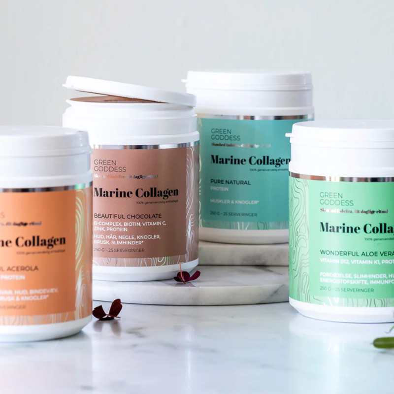 Green Goddess - Collagen Pulver - Beautiful Chocolate inkl. B-complex, C-vitamin og zink - 250 g.