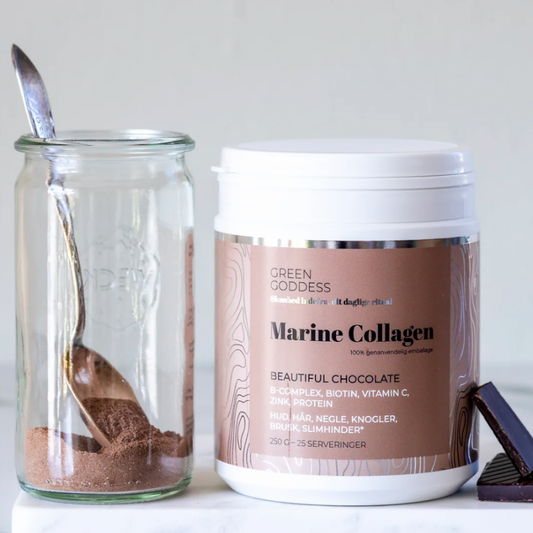 Green Goddess - Collagen Pulver - Beautiful Chocolate inkl. B-complex, C-vitamin og zink - 250 g.