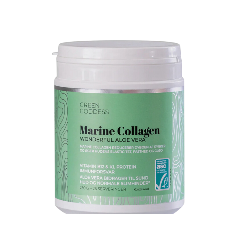 Green Goddess - Collagen pulver - Wonderful Aloe Vera inkl. vitamin B12, K1 & protein - 250 g.