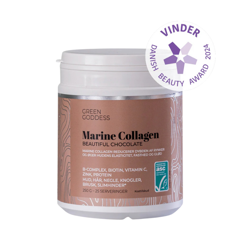 Green Goddess - Collagen Pulver - Beautiful Chocolate inkl. B-complex, C-vitamin og zink - 250 g.