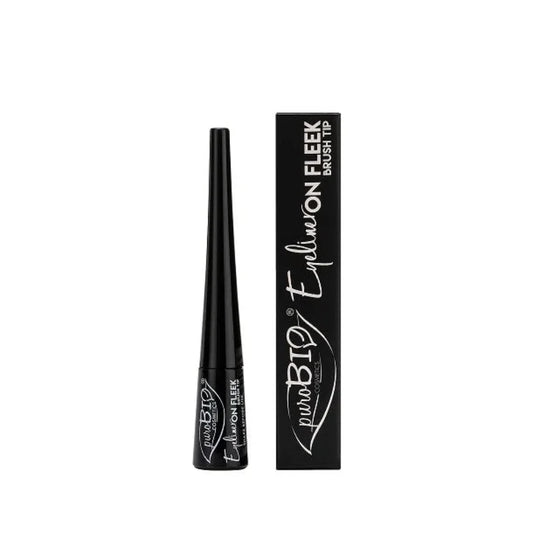 PUROBIO COSMETICS - ON FLEEK FLYDENDE EYELINER MED BRUSH TIP - SORT