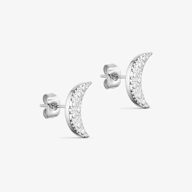 Wolff Jewelry - Moon Stud - Sølvfarvet
