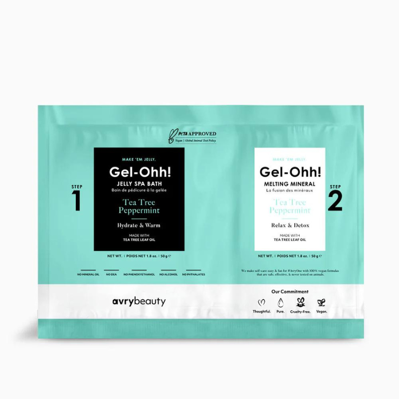 Avry - Gel-ohh Jelly Spa Pedi Bad Tea -  Tree & Pebermynte