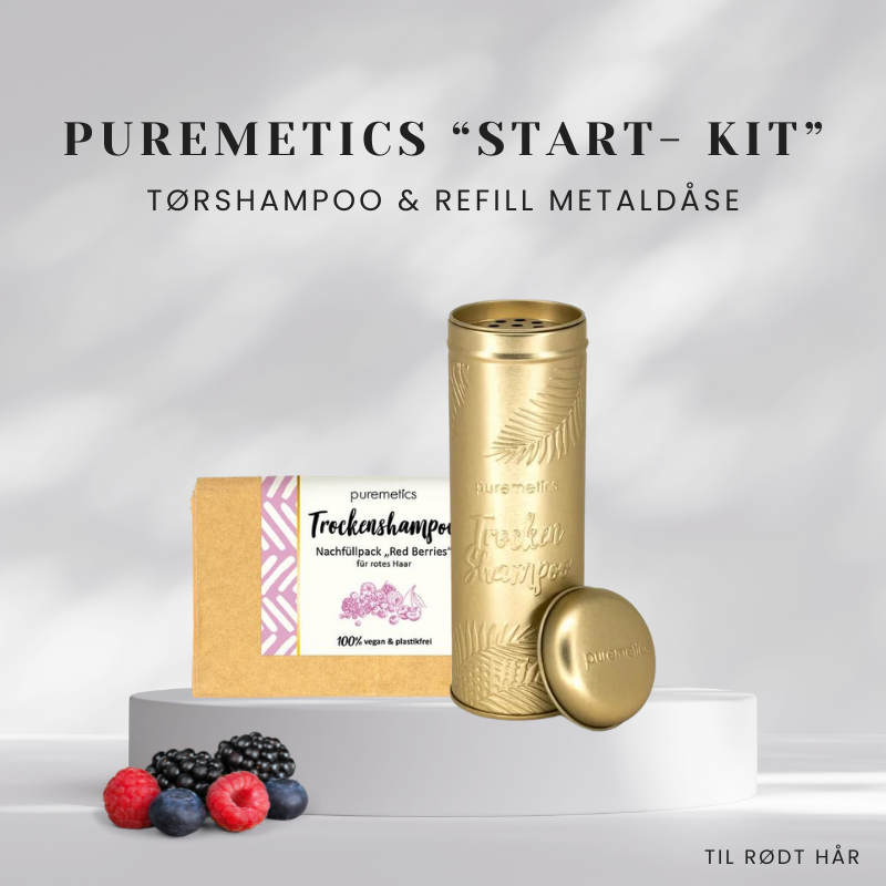 PUREMETICS - TØRSHAMPOO & REFILL METALDÅSE - RØDT HÅR