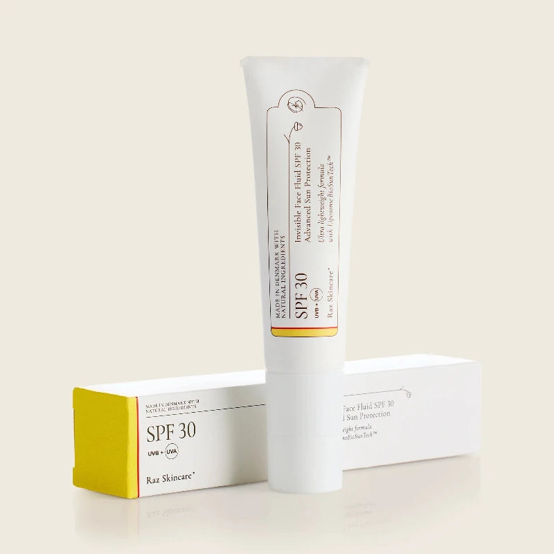 Raz Skincare - SPF30 - Invisible Face Fluid Solcreme -  50ml