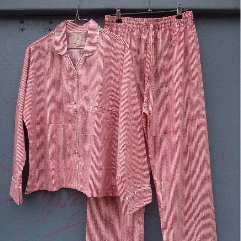 Craft Sisters - Blockprint Bomuldspyjamas - Red