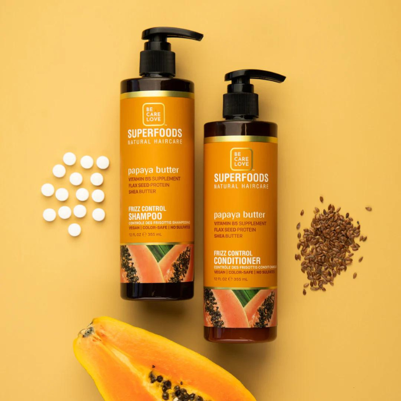 Superfoods - Natural Hair Care, Frizz Control Shampoo, Papaya Butter - 12 fl oz (355 ml)