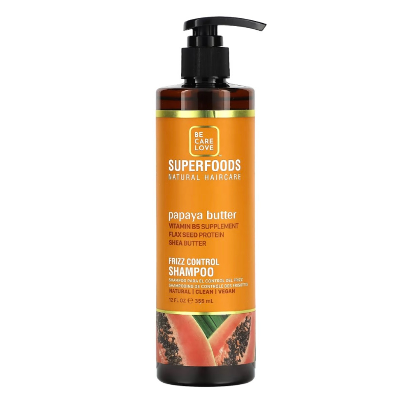 Superfoods - Natural Hair Care, Frizz Control Shampoo, Papaya Butter - 12 fl oz (355 ml)