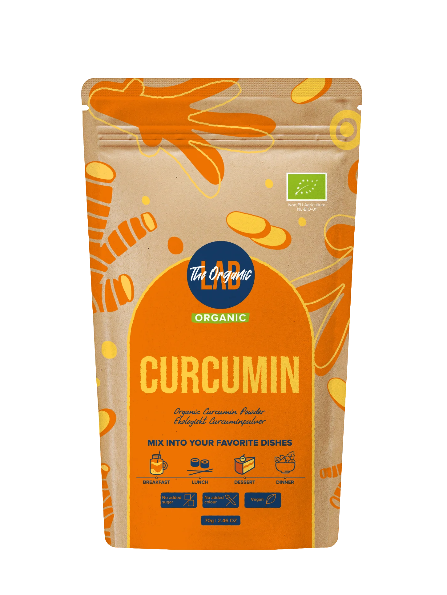 The Organic Labs - YELLOW CURCUMIN POWDER -70 g.