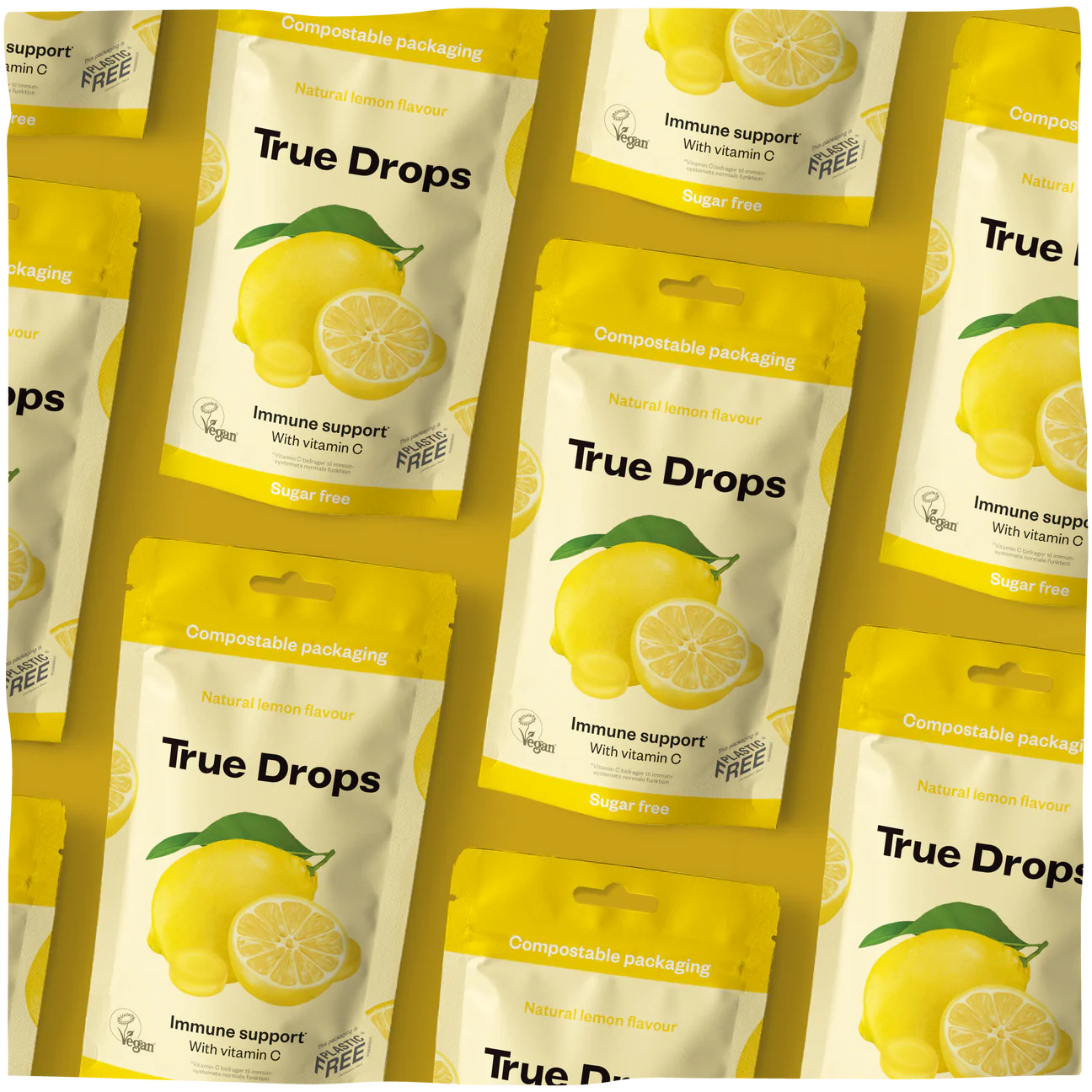 True Drops - Halspastiller Citron - sukkerfri - 70 g.