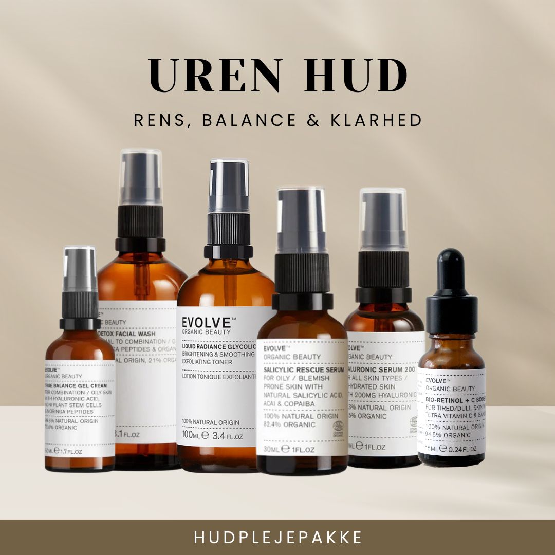 Evolve hudplejepakke | Uren hud - Klarhed, balance & ro