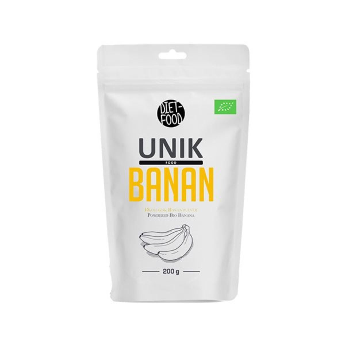 Unik Food - Diet Food Banan - Økologisk banan pulver - 200 g.