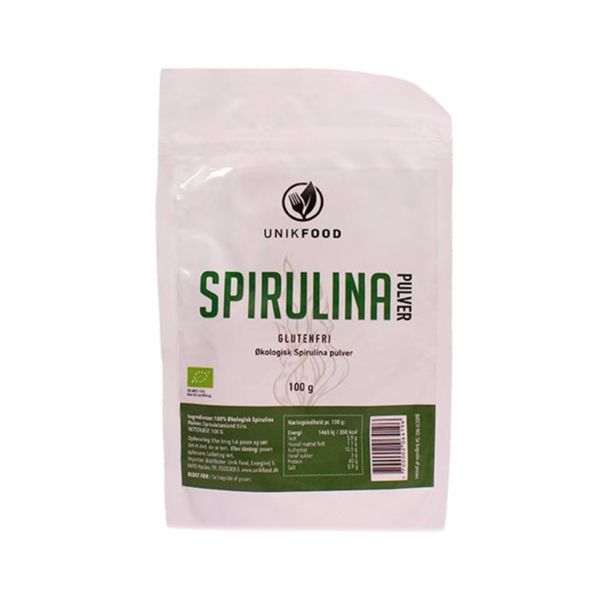 Unik Food | Spirulina pulver - Glutenfri 100g