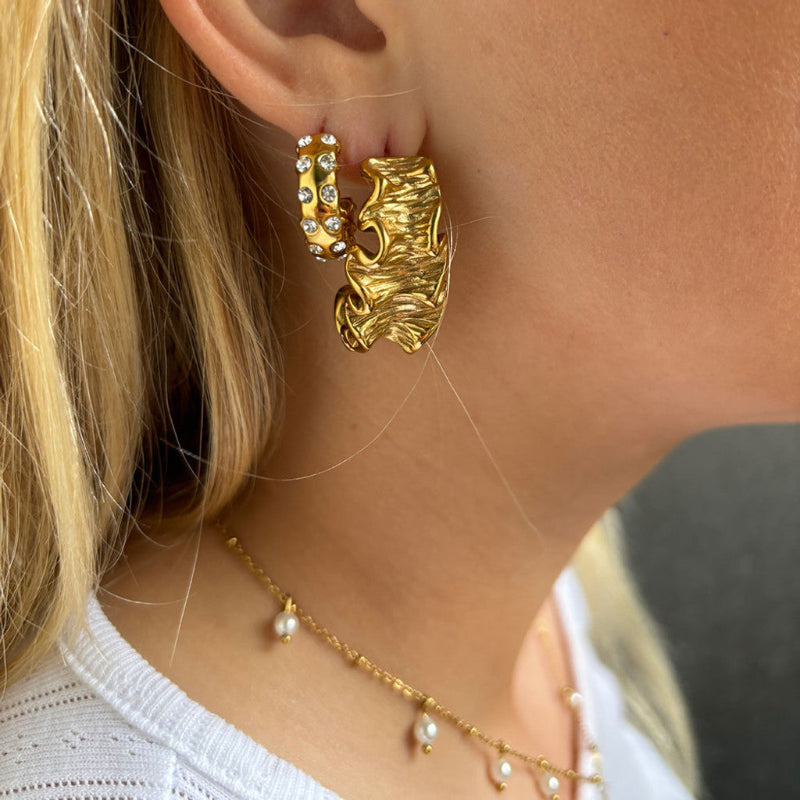 WOLFF JEWELRY - Rusty Hoops - guld (Vandfast)