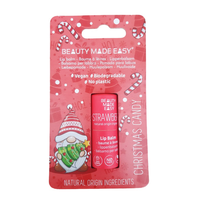 BEAUTY MADE EASY - CHRISTMAS CANDY LIP BALM - STRAWBERRY