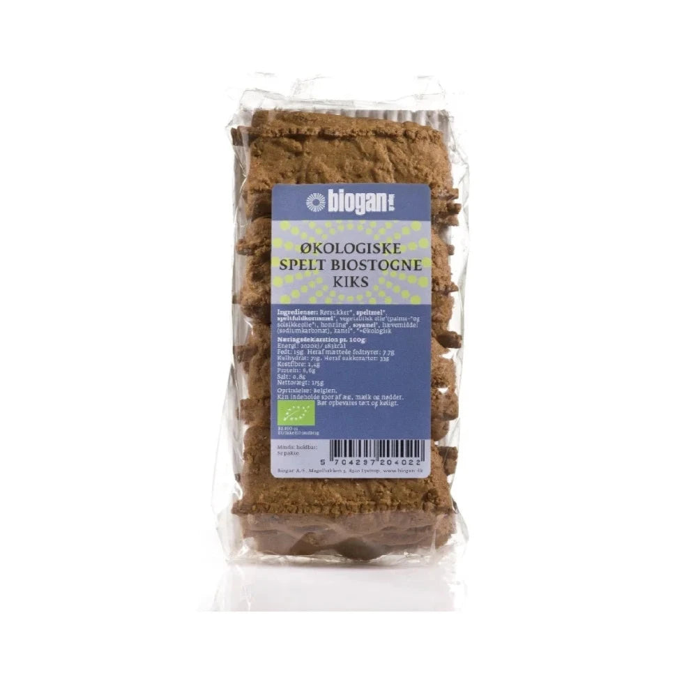 BIOGAN - ØKOLOGISKE SPELT BIOSTOGNE KIKS - 175 g.
