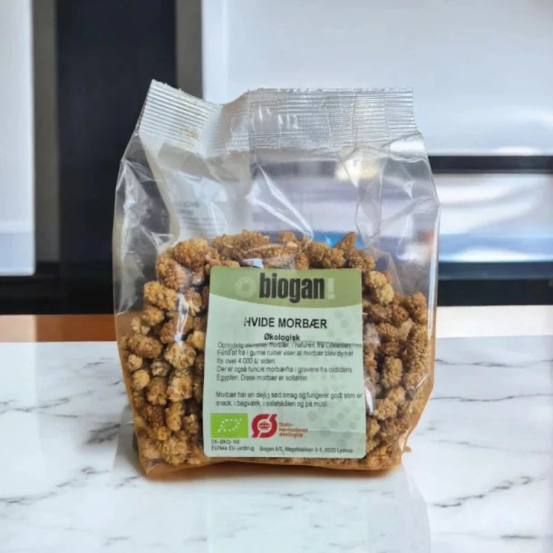 BIOGAN - ØKOLOGISKE HVIDE MORBÆR - 200 g.