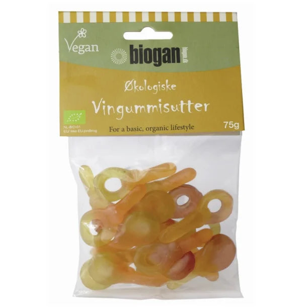 Biogan - Økologiske, Veganske, Gelatinefri Vingummi sutter  - 75g