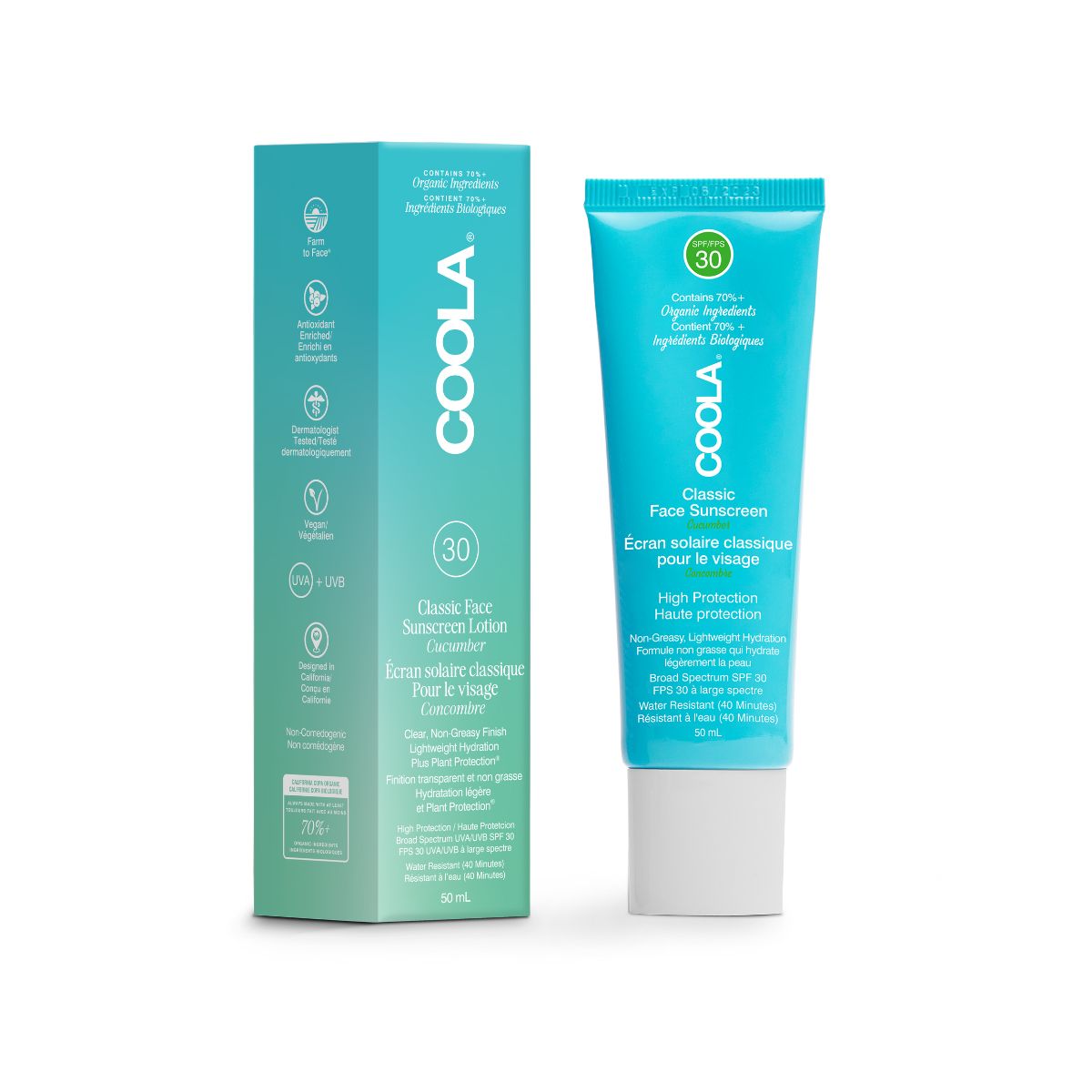 COOLA - CLASSIC FACE LOTION -  CUCUMBER SPF50 - 50 ML