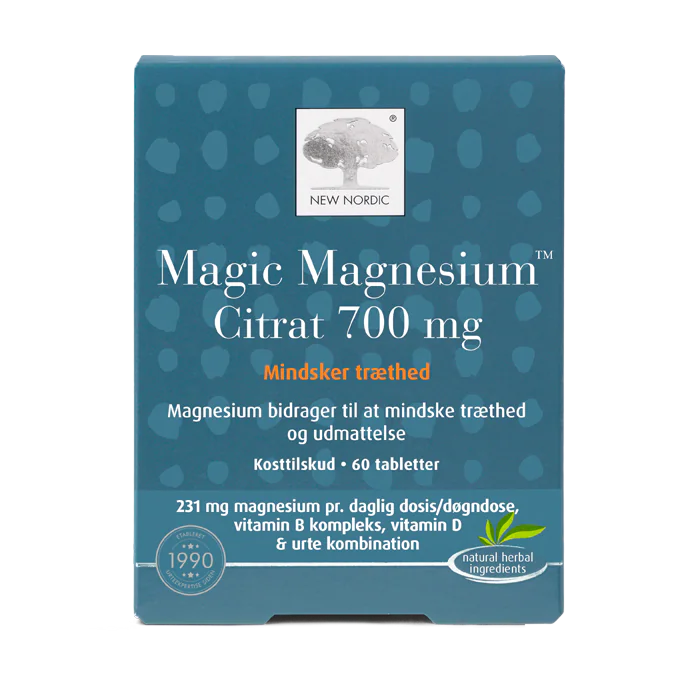 New Nordic - Magic Magnesium Citrat 700 Mg. (Mindsker træthed) - 60 tabletter