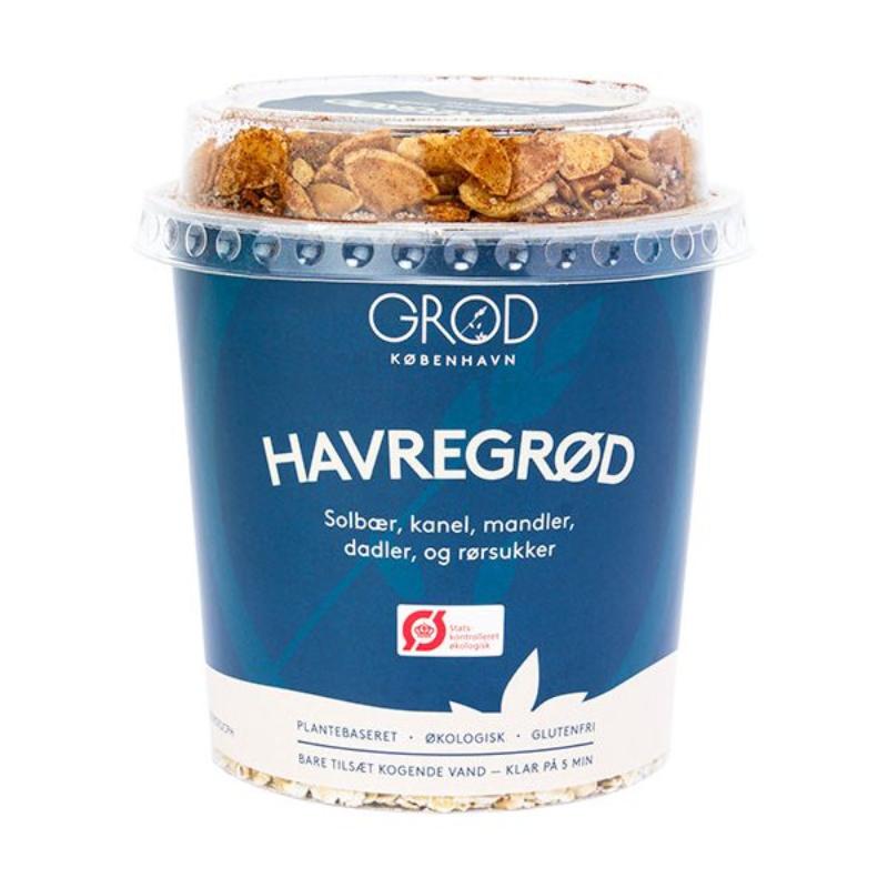 GRØD - Havregrød m. solbær, kanel, mandler, dadler & rørsukker - To-Go