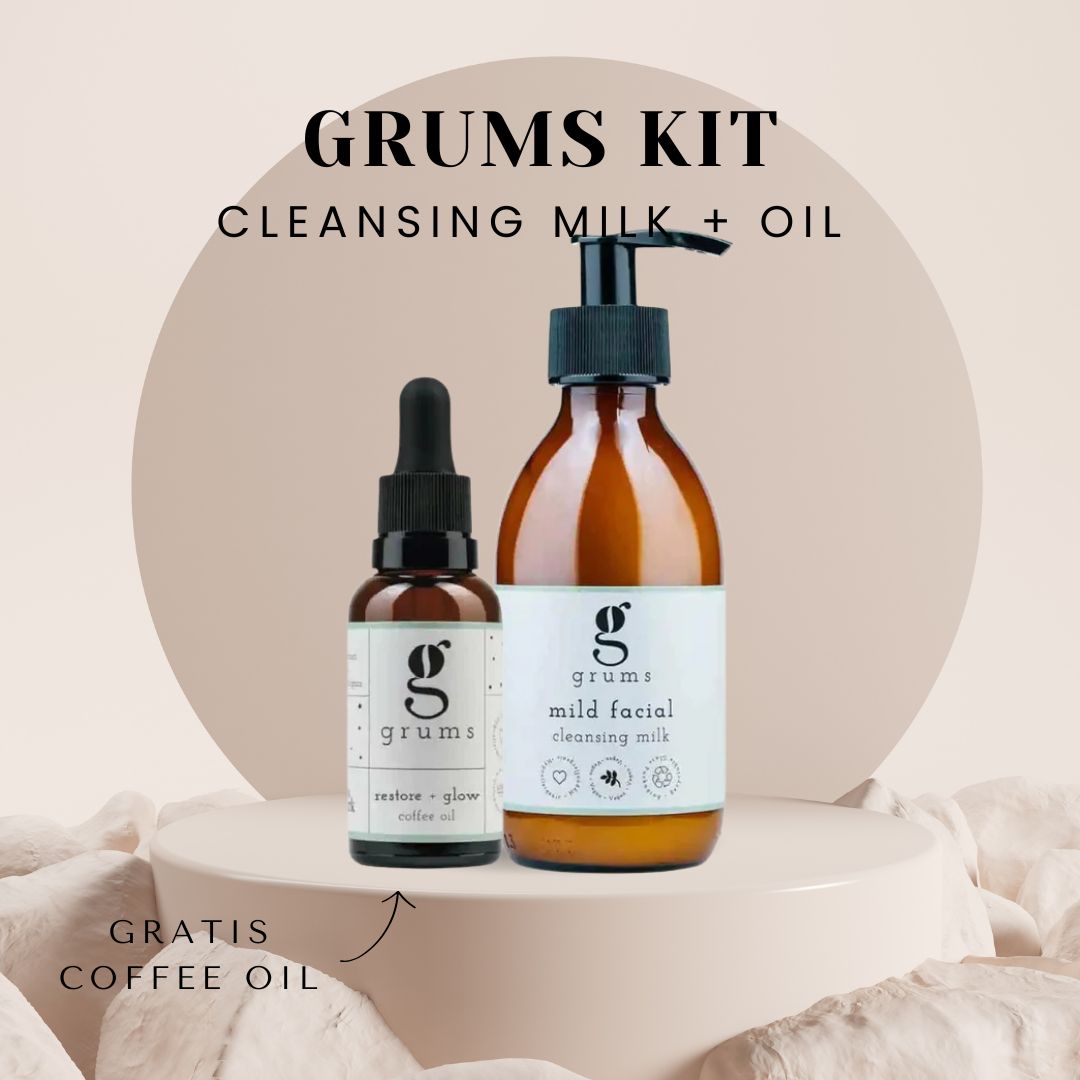 Grums kit - Cleansing milk + Gratis Glow coffee oil