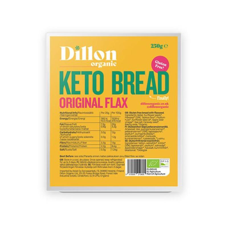 Dillon - Økologisk  Ketobrød original m. hørfrø - 250 g.