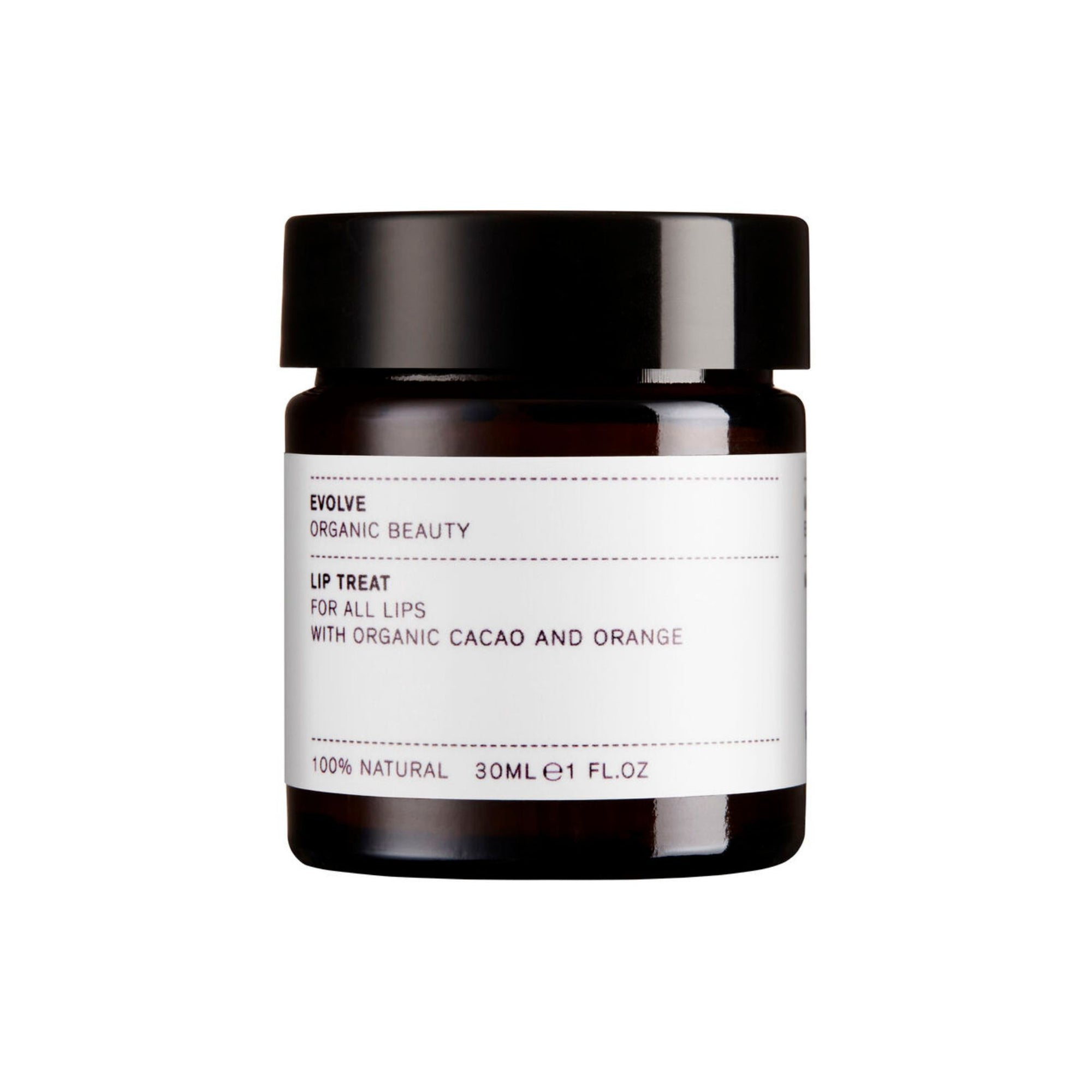 Evolve. Lip treat. For all lips- with cacao and orange