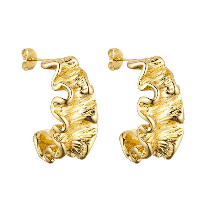 WOLFF JEWELRY - Rusty Hoops - guld (Vandfast)