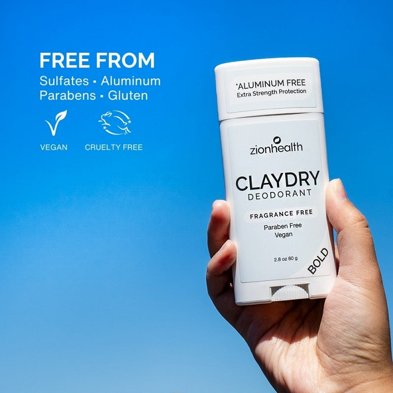 ZIONHEALTH - BIO CLAYDRY - DEODORANT - FRAGRANCE FREE (Aluminiums fri) - 80 g. '