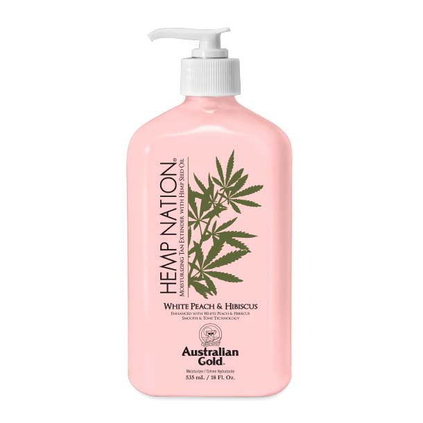 Australian Gold - Hemp Nation Body Lotion - White Peach and Hibiscus - 535 ml.